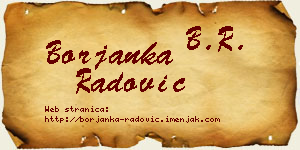 Borjanka Radović vizit kartica